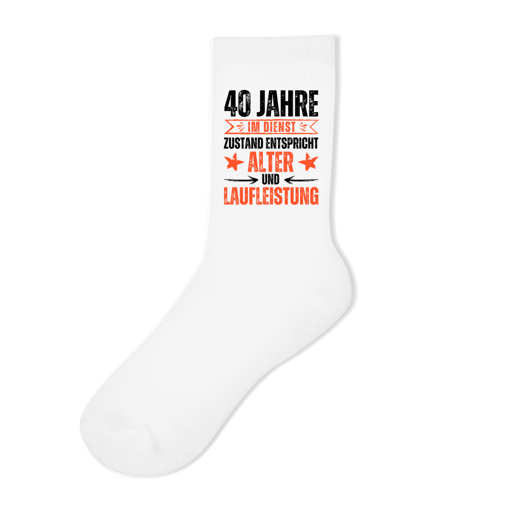 Socken "40 Jahre im Dienst!"