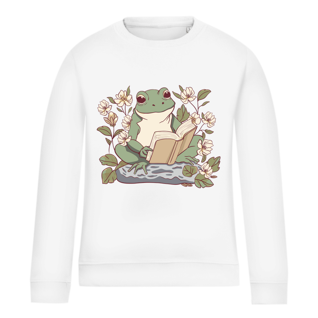 Damen Sweatshirt "Frosch liest Buch"