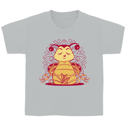 Kinder T-Shirt "Meditierender Marienkäfer" grau