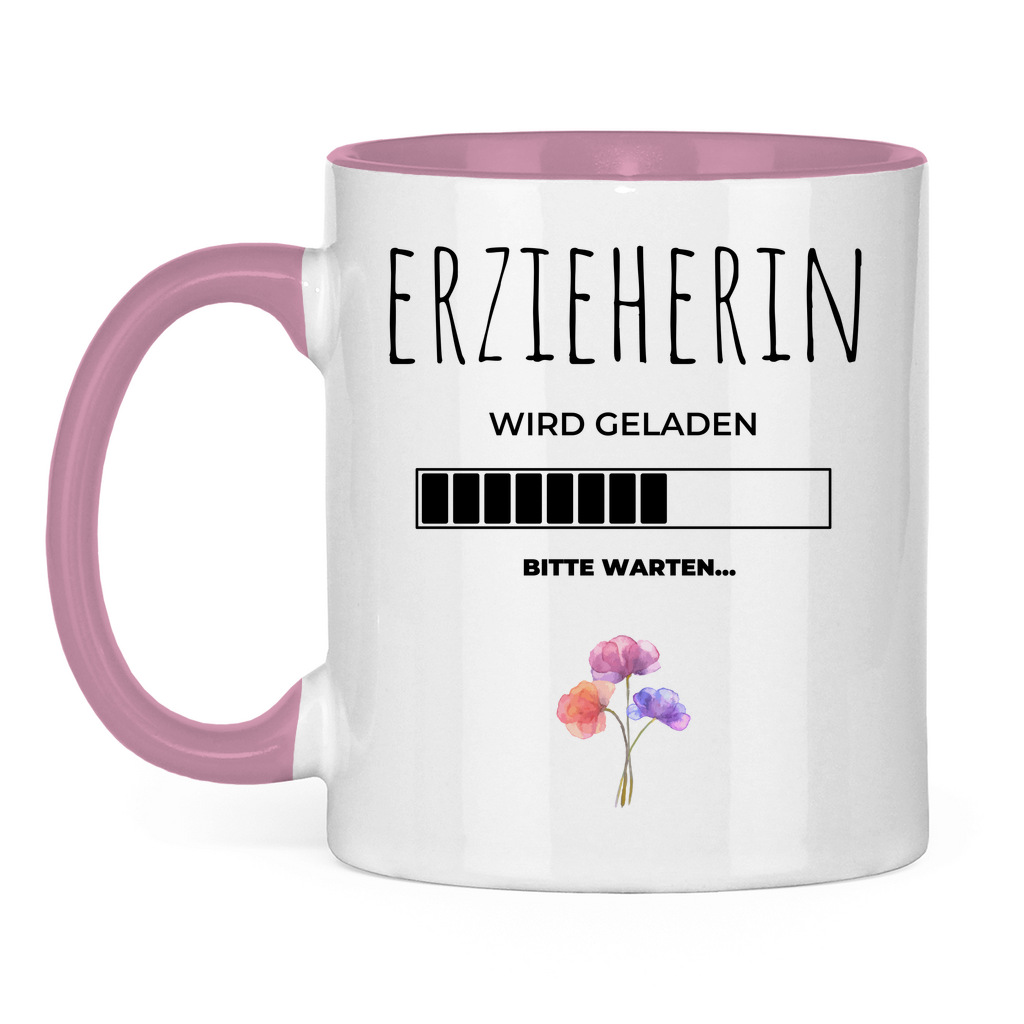 Tasse zweifarbig "Angehende Erzieherin" pink