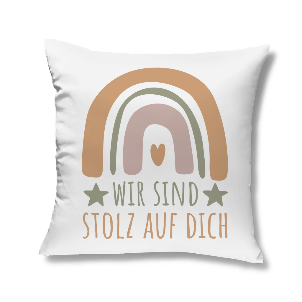 Sofakissen "Wir sind stolz auf dich" (Regenbogen)