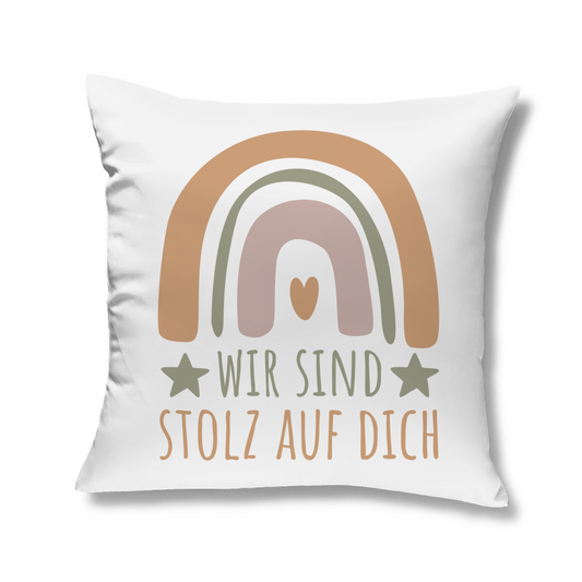 Sofakissen "Wir sind stolz auf dich" (Regenbogen)