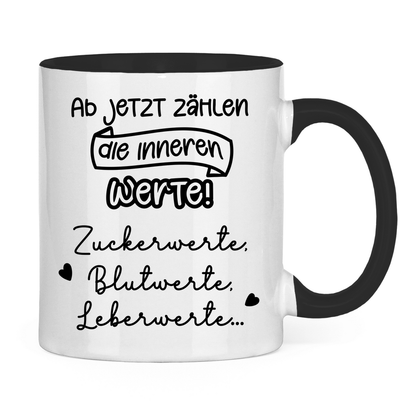Tasse "Ab jetzt zählen die inneren Werte..."