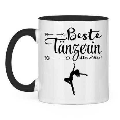 Tasse "Beste Tänzerin aller Zeiten!" weiß/schwarz