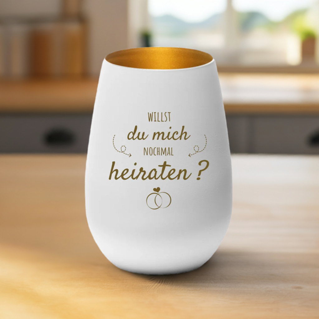 Windlicht "Willst du mich nochmal heiraten?"