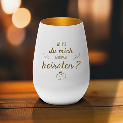 Windlicht "Willst du mich nochmal heiraten?"