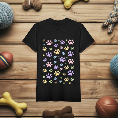 Frauen T-Shirt "Hundepfoten Muster"