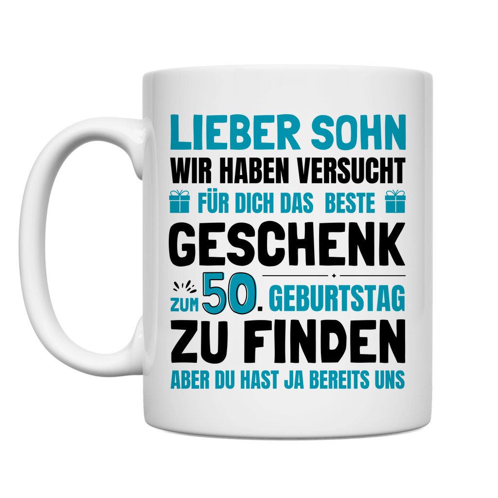 Tasse "Sohn - Bestes Geschenk zum 50. Geburtstag"