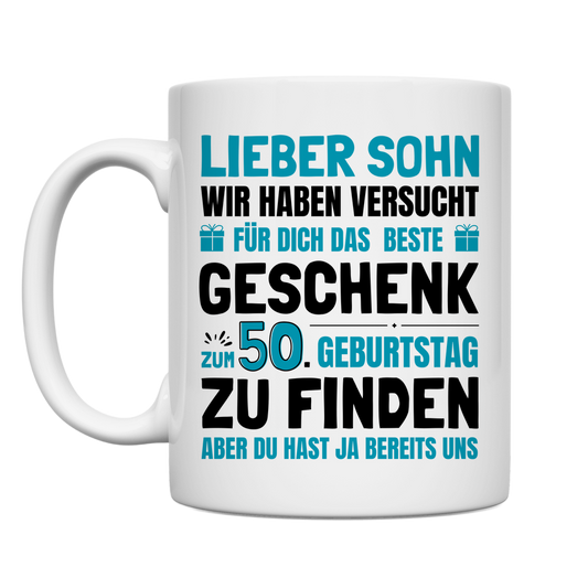 Tasse "Sohn - Bestes Geschenk zum 50. Geburtstag"