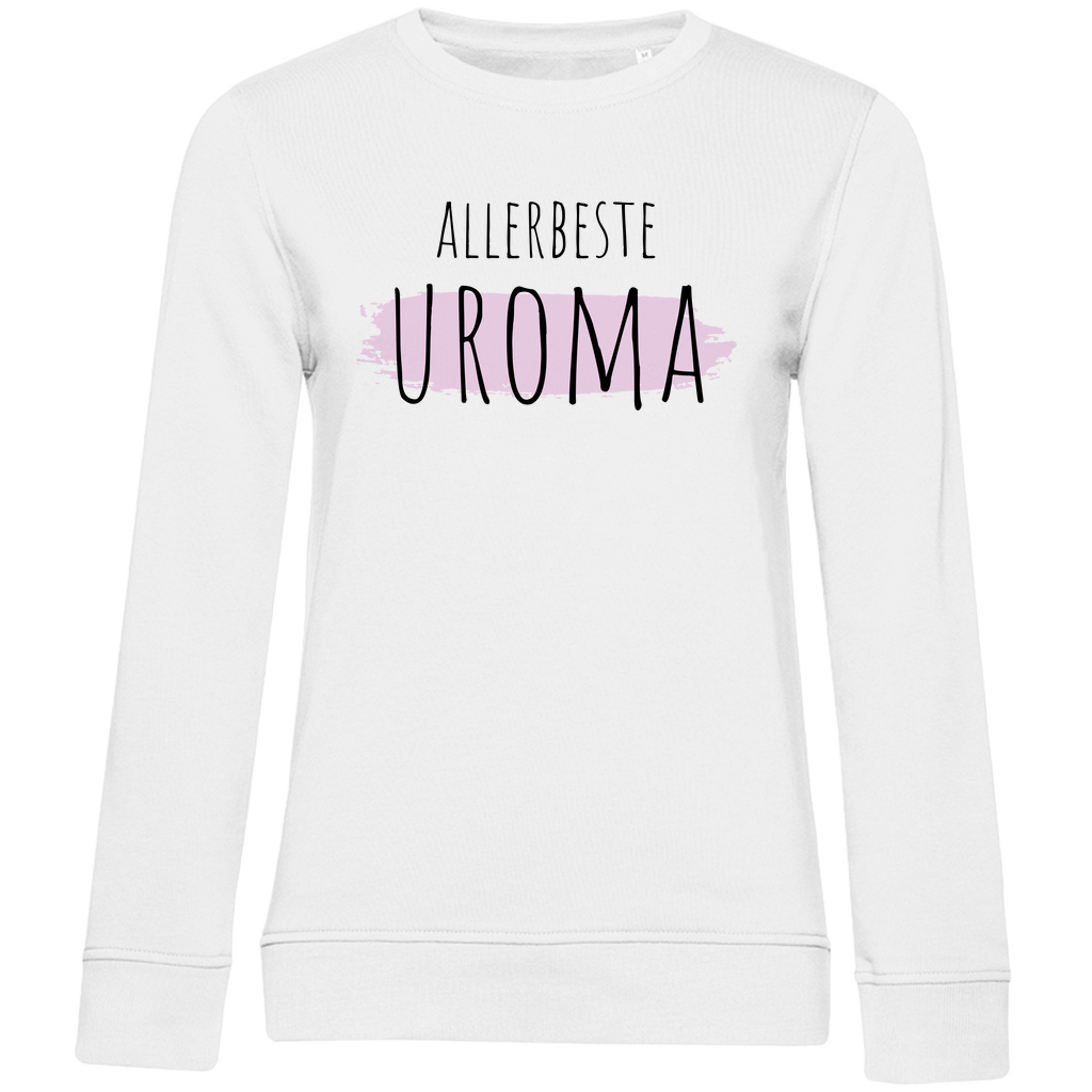 Damen Premium Bio Sweatshirt "Allerbeste Uroma" (Hintergrund-Motiv)