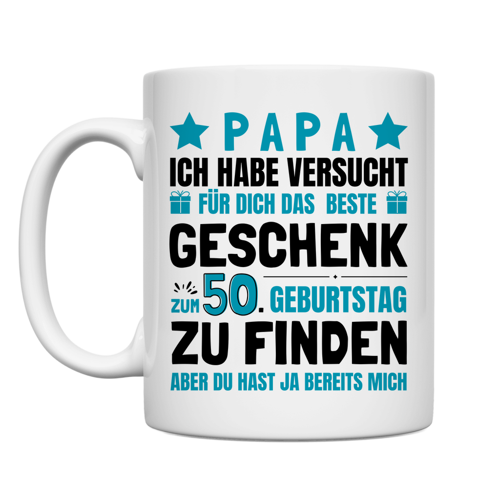 Tasse "Papa - Bestes Geschenk zum 50. Geburtstag"