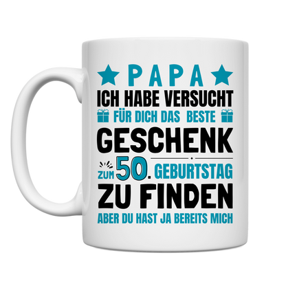 Tasse "Papa - Bestes Geschenk zum 50. Geburtstag"