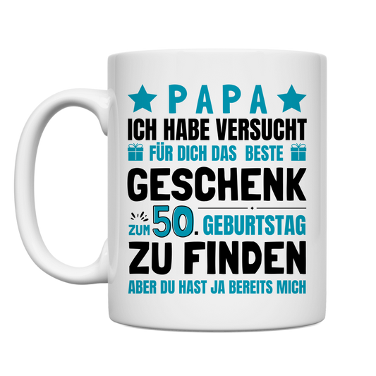 Tasse "Papa - Bestes Geschenk zum 50. Geburtstag"