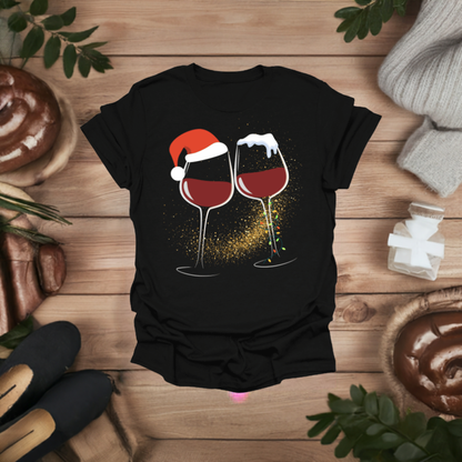 Frauen Weihnachts-T-Shirt für Weinliebhaberinnen