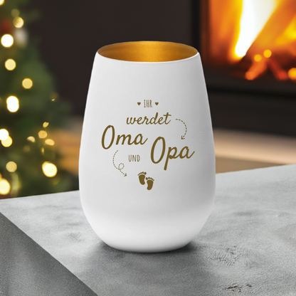 Windlicht "Ihr werdet Oma und Opa"