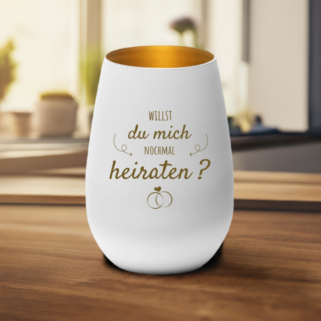 Windlicht "Willst du mich nochmal heiraten?"