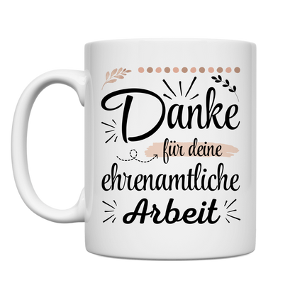 Tasse "Danke für deine ehrenamtliche Arbeit" Rückseite