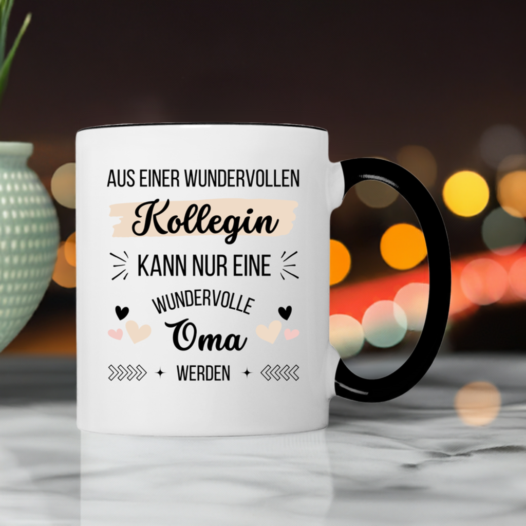 Tasse "Aus einer wundervollen Kollegin kann nur eine wundervolle Oma werden"