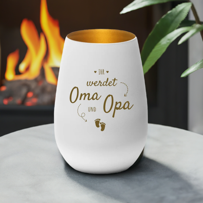Windlicht "Ihr werdet Oma und Opa"