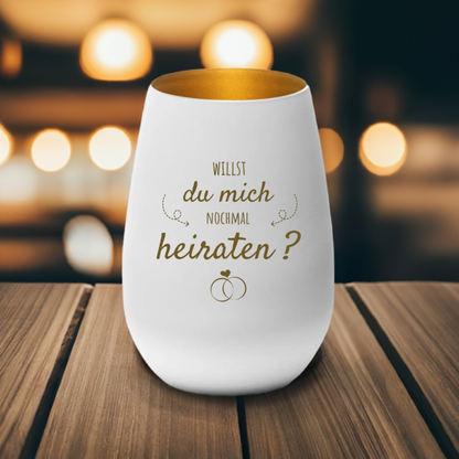 Windlicht "Willst du mich nochmal heiraten?"