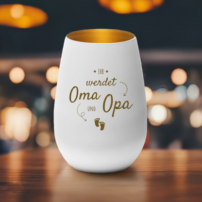Windlicht "Ihr werdet Oma und Opa"
