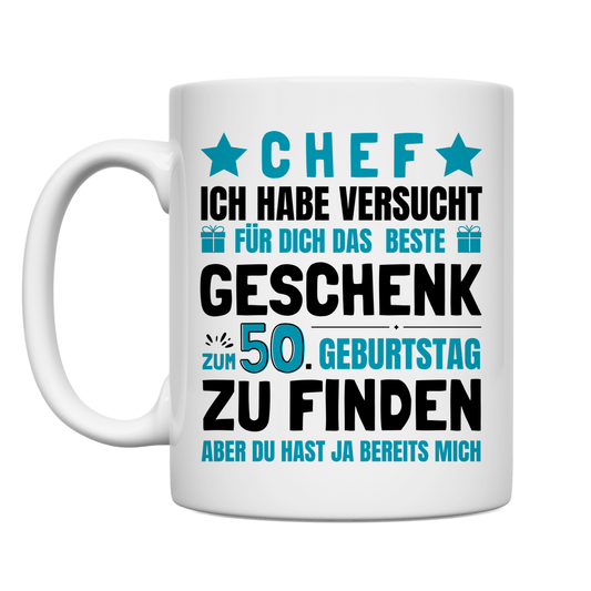 Tasse Geschenk 50. Geburtstag Chef