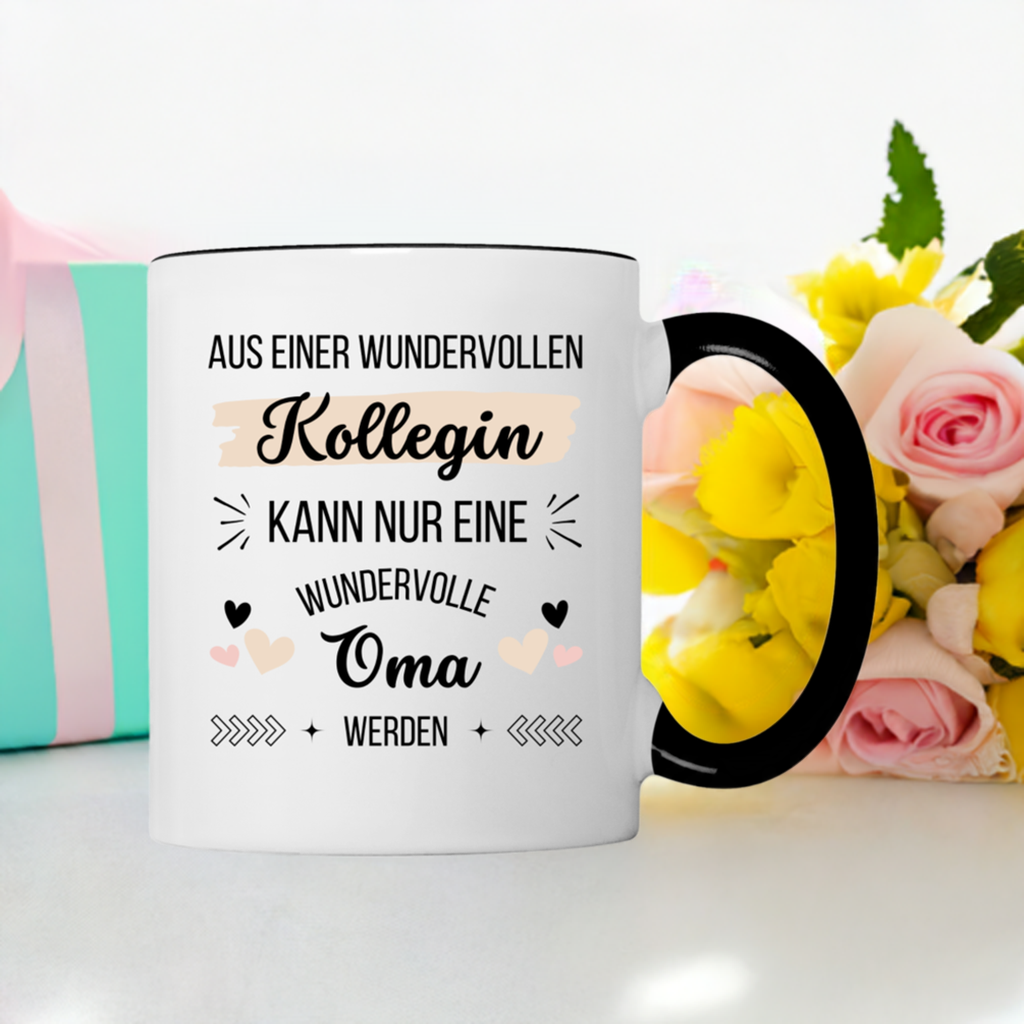 Tasse "Aus einer wundervollen Kollegin kann nur eine wundervolle Oma werden"