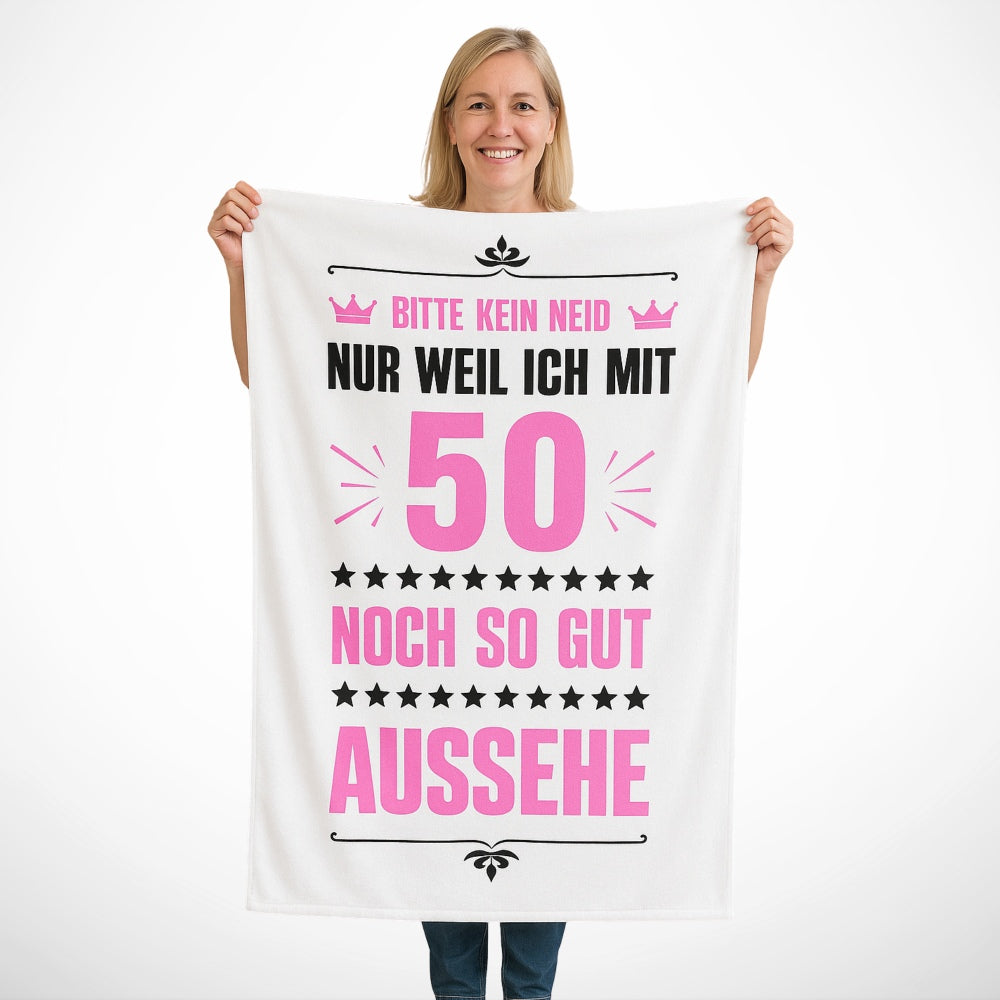 Sport-Handtuch zum 50. Geburtstag für Frauen (140x70cm)