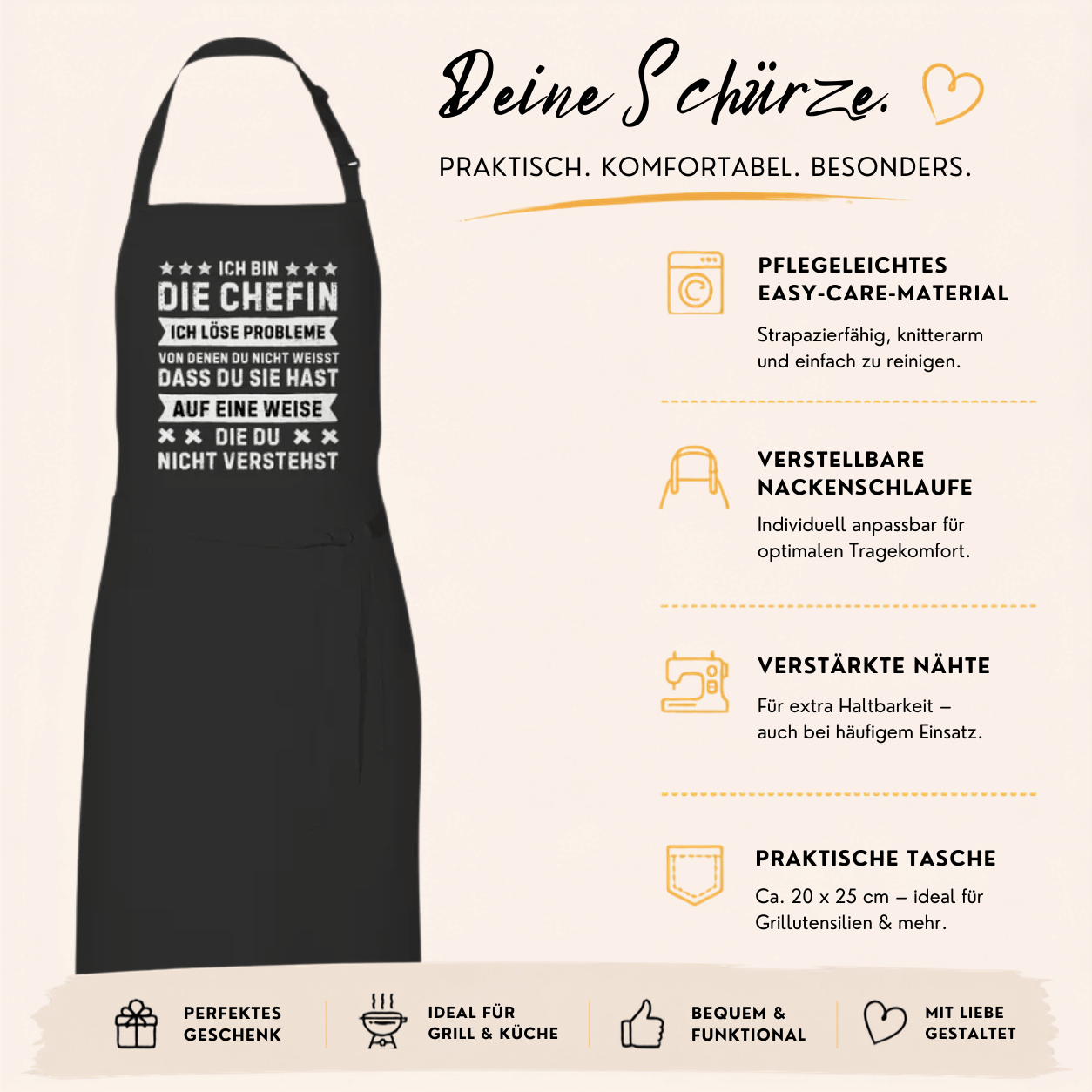 Kochschürze Chefin Vorteile