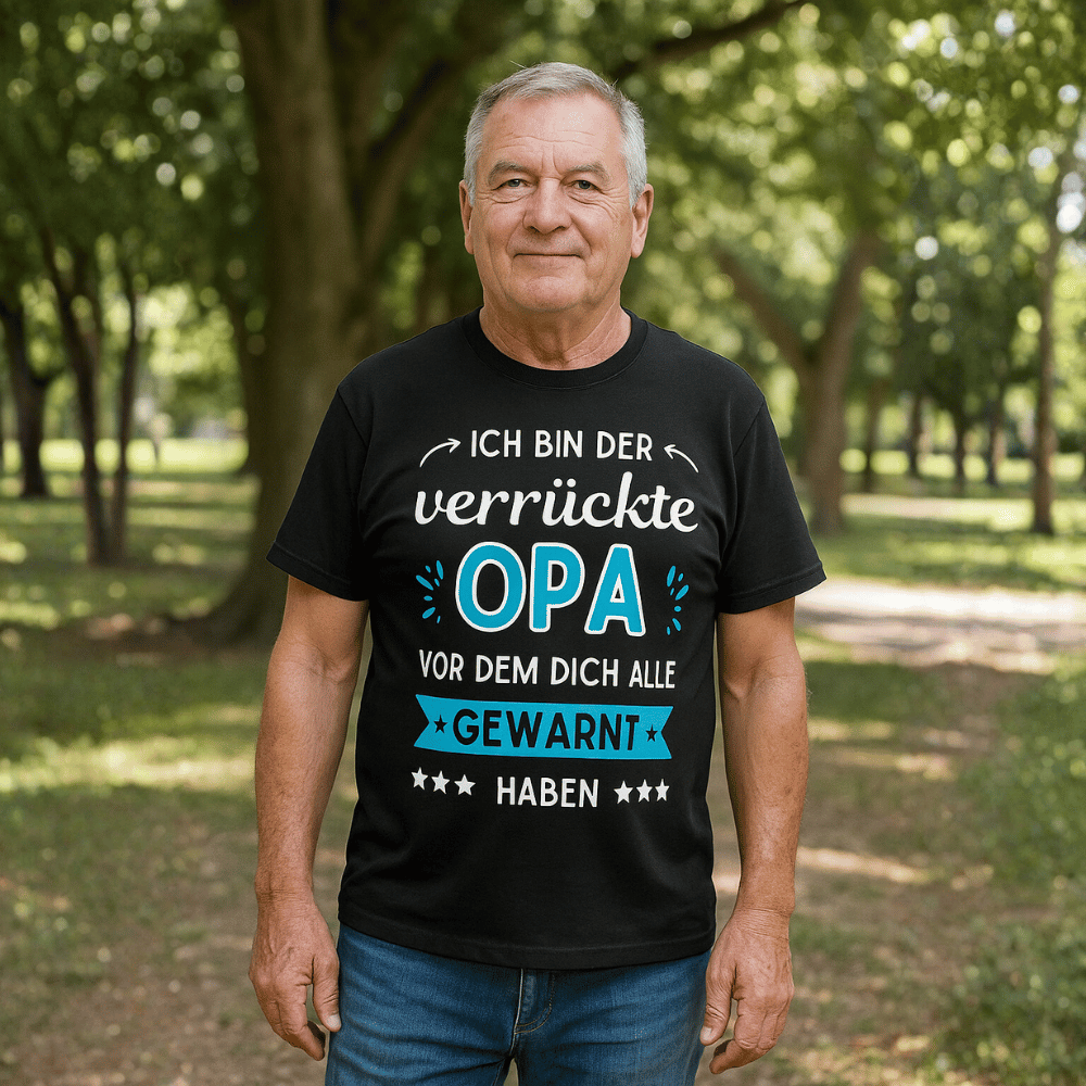 Männer T-Shirt "Ich bin der verrückte Opa, vor dem dich alle gewarnt haben"