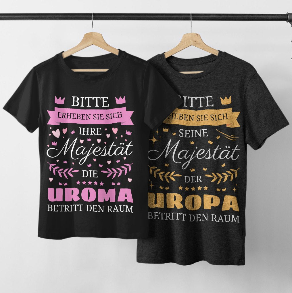 T-Shirt Bundle für Uroma und Uropa "Majestät"