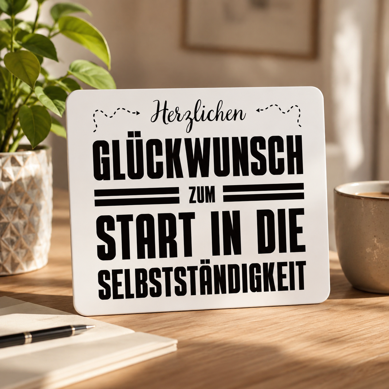 Mousepad "Herzlichen Glückwunsch zum Start in die Selbstständigkeit" Lifestylebild