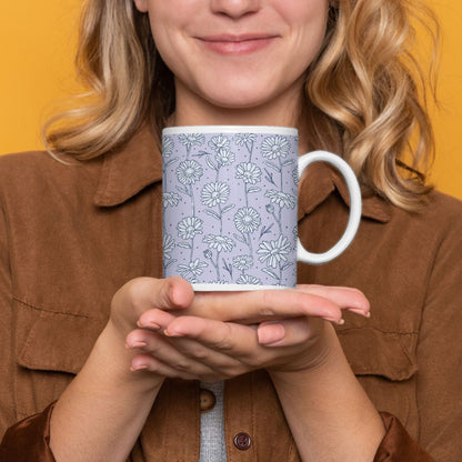 Panorama Tasse "Schönes Gänseblümchen Muster"