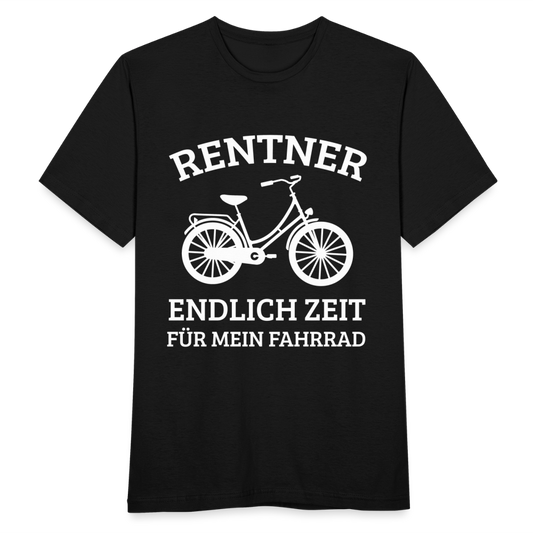 Männer T-Shirt "Rentner - Endlich Zeit für mein Fahrrad" - Schwarz