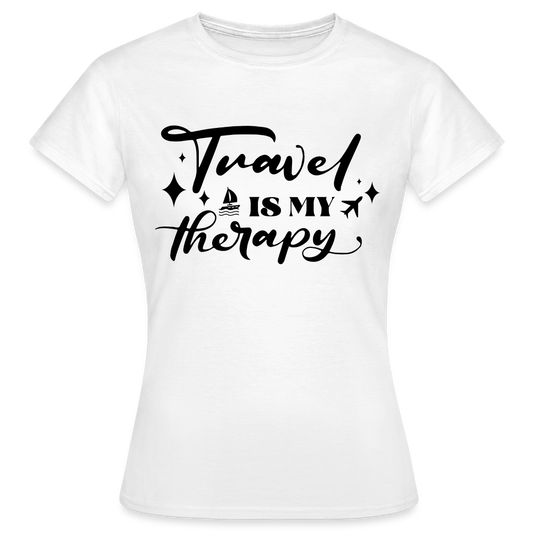 Frauen T-Shirt "Travel is therapy" - weiß