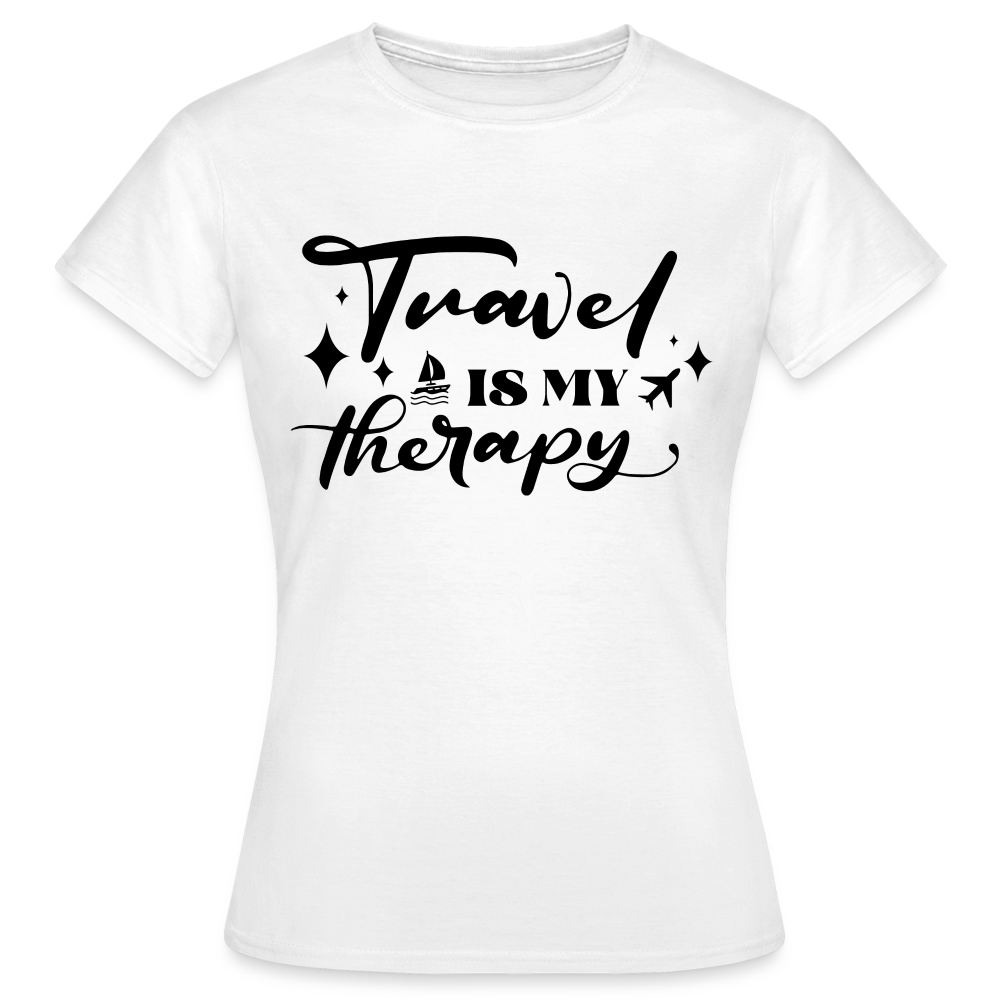 Frauen T-Shirt "Travel is therapy" - weiß