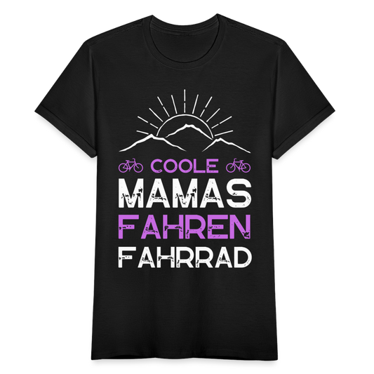 Frauen T-Shirt "Coole Mamas fahren Fahrrad" - Schwarz