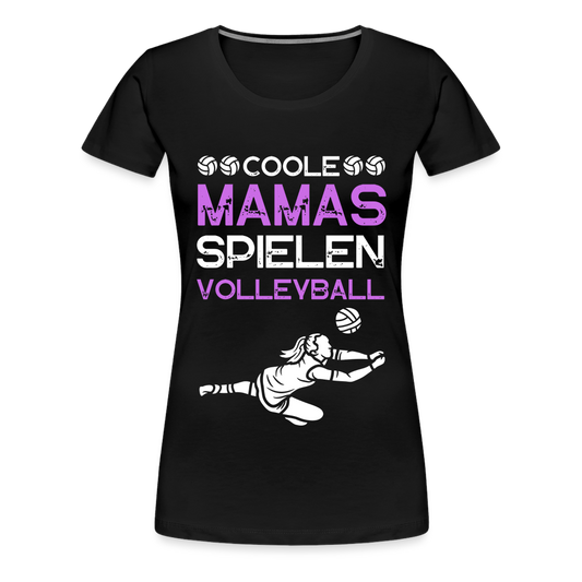 Frauen T-Shirt "Coole Mamas spielen Volleyball" - Schwarz
