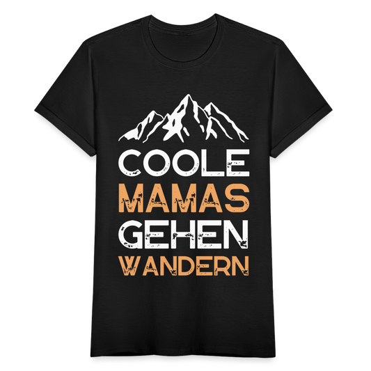 Frauen T-Shirt "Coole Mamas gehen wandern" - Schwarz