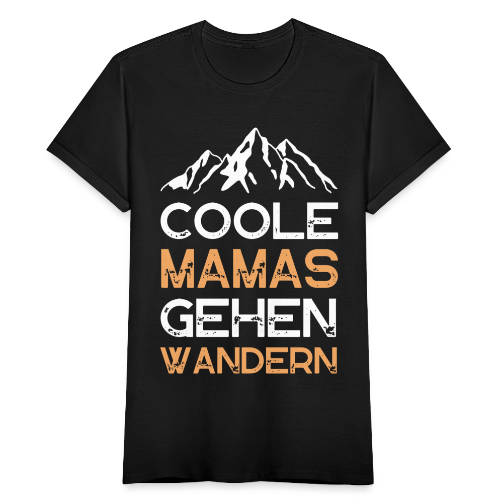 Frauen T-Shirt "Coole Mamas gehen wandern" - Schwarz