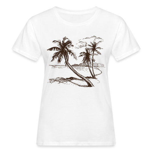 Frauen Bio-T-Shirt "Schönes Strandmotiv" - weiß