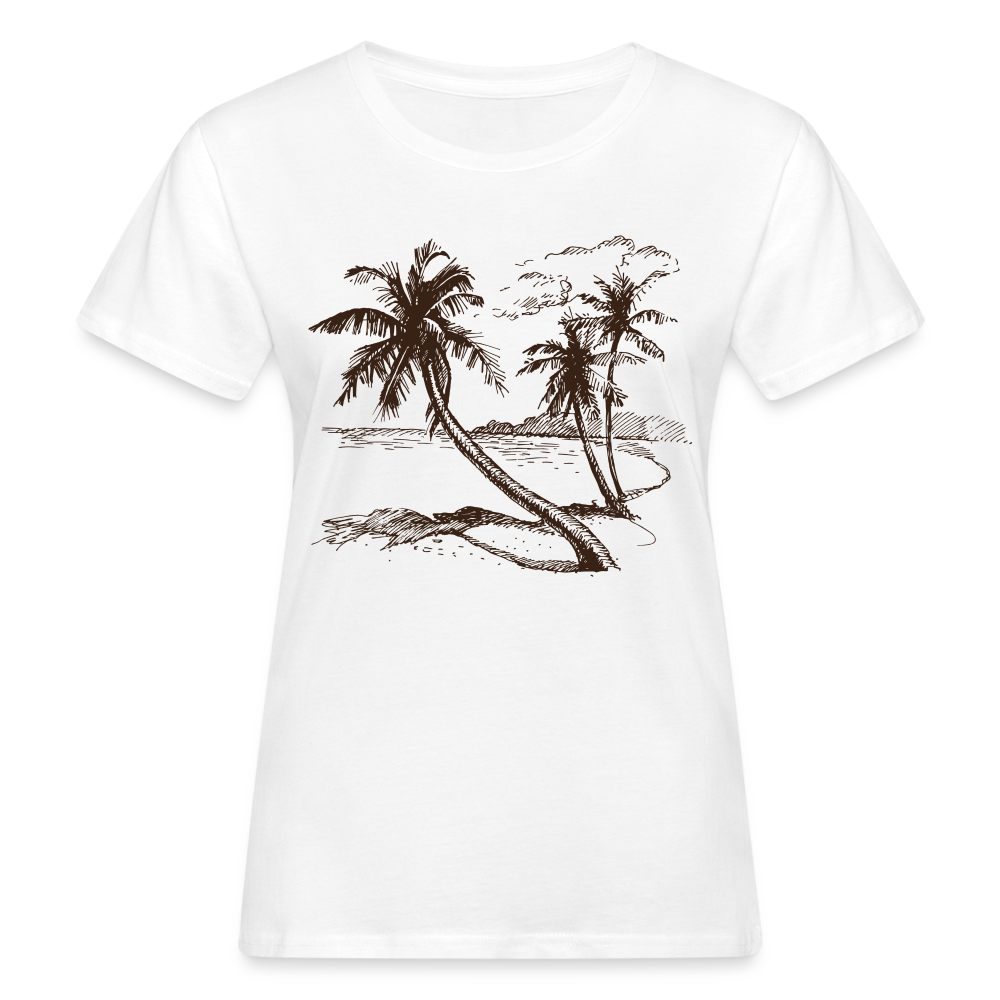 Frauen Bio-T-Shirt "Schönes Strandmotiv" - weiß