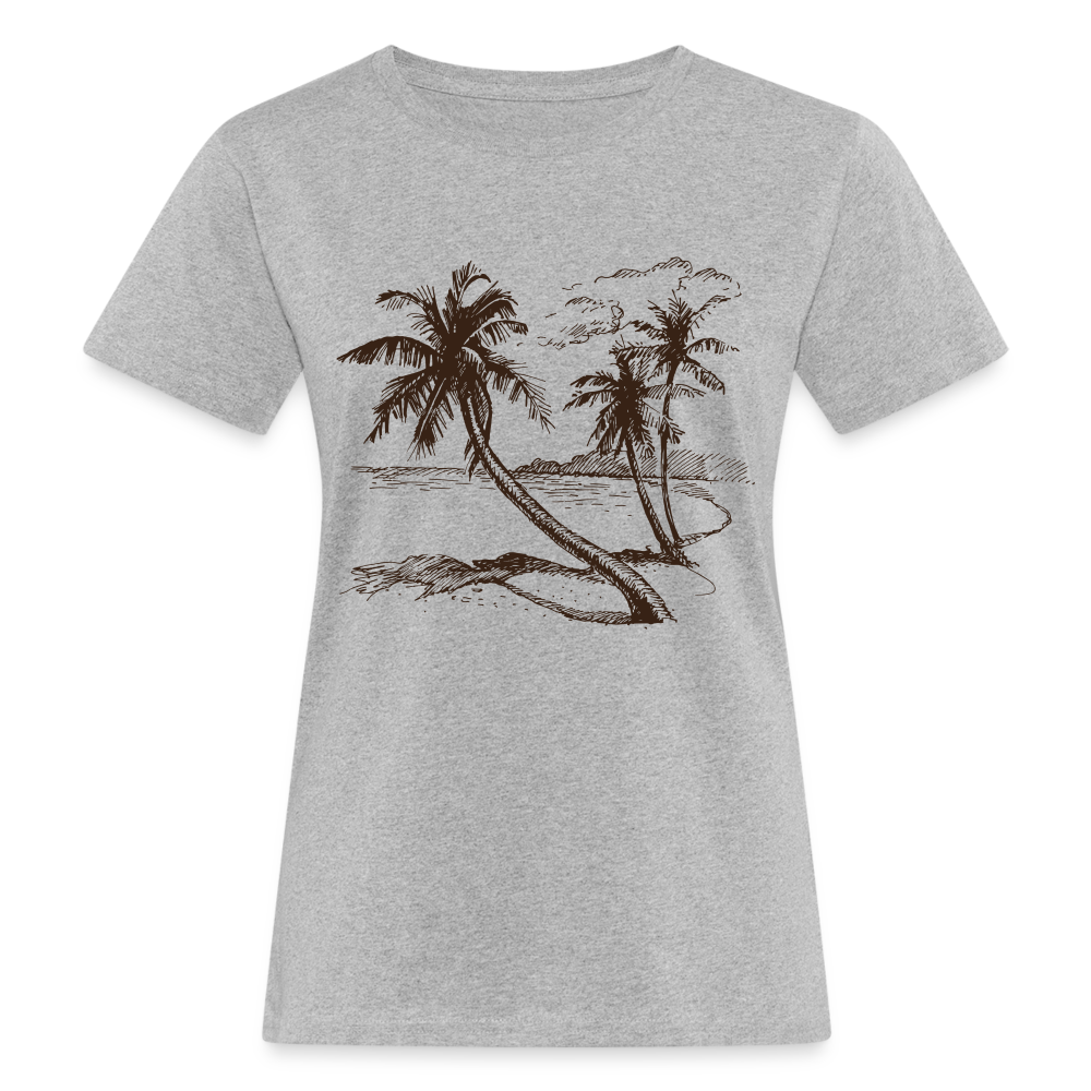 Frauen Bio-T-Shirt "Schönes Strandmotiv" - Grau meliert