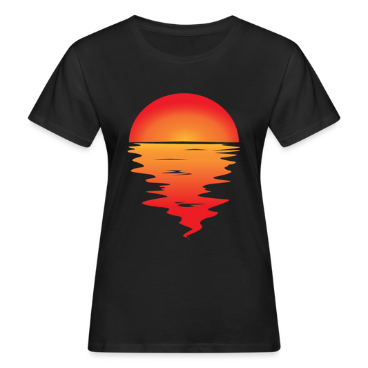 Frauen Bio T-Shirt "Schöner Sonnenuntergang" - Schwarz