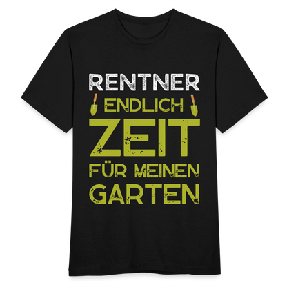 Männer T-Shirt "Rentner - Endlich Zeit für meinen Garten" - Schwarz