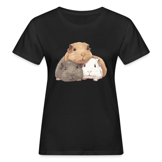 Frauen Bio-T-Shirt "Meerschweinchen" - Schwarz