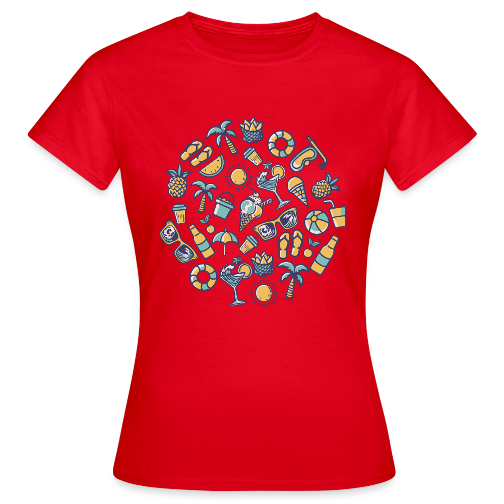 Frauen T-Shirt "Sommer Elemente" - Rot