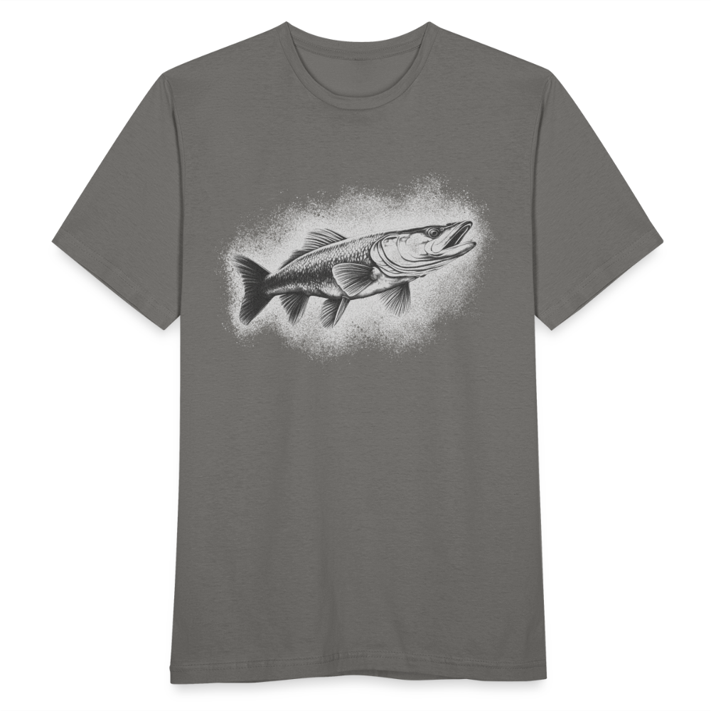 Männer T-Shirt "Hechtfisch-Motiv" - Graphit
