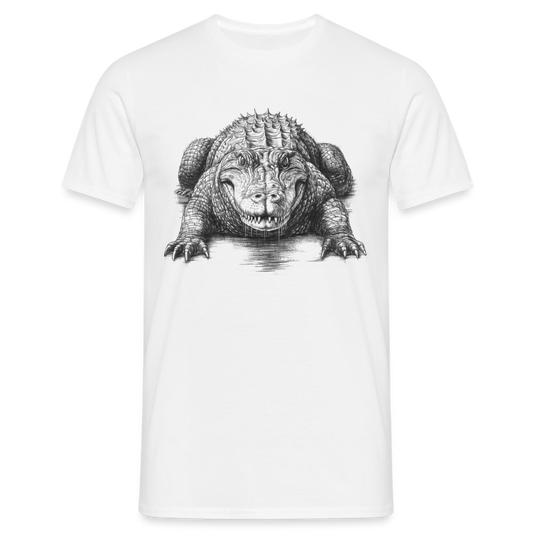 Männer T-Shirt "Realistischer Krokodil" - weiß