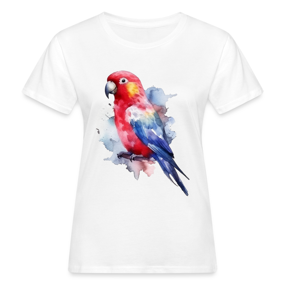 Frauen Bio-T-Shirt "Farbenfroher Papagei" - weiß